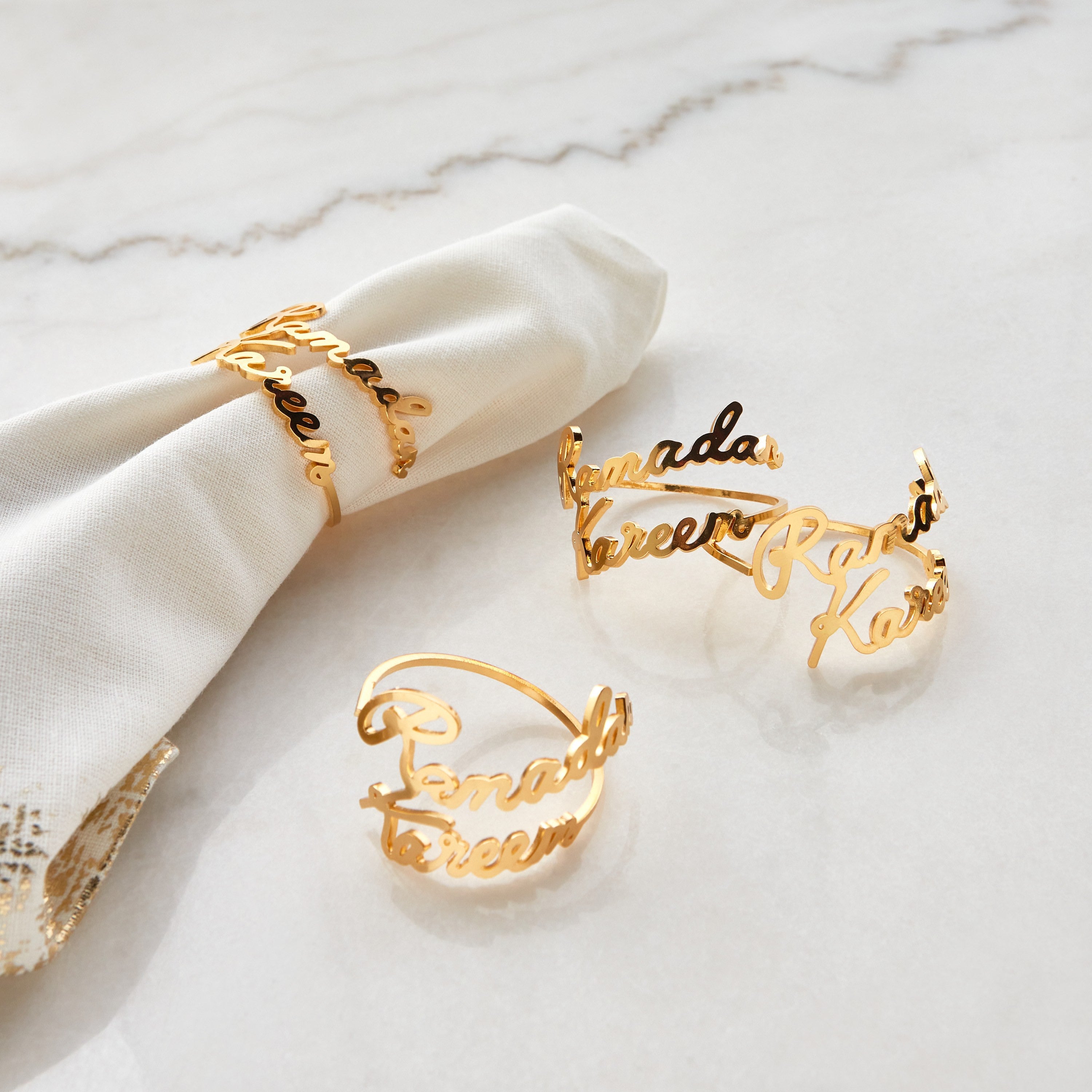 The Ramadan Kareem Gold Napkin Rings Set of 4