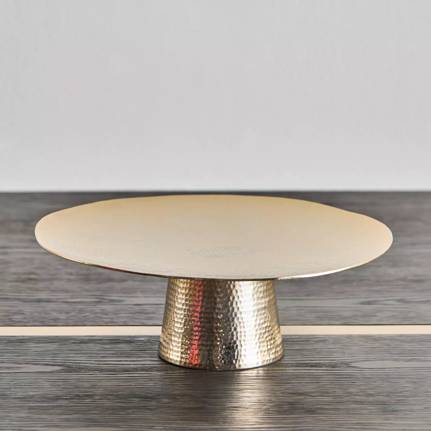 The Dahab Hammered 30 cm Cake Stand in Gold