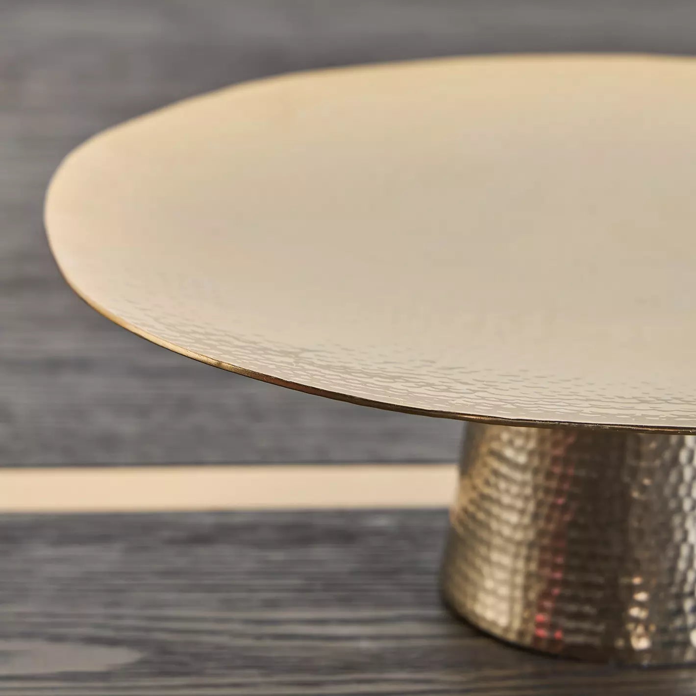 The Dahab Hammered 30 cm Cake Stand in Gold