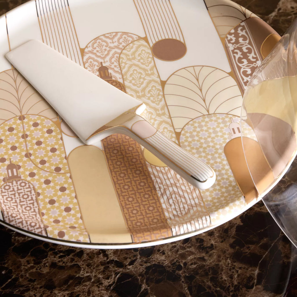 حامل كيك بورسلين من ذا ميناريتس، ​​مقاس 35 سم، مع أداة تقديم