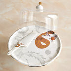 حامل كيك بورسلين 35 سم مع أداة تقديم