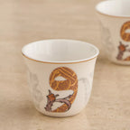 مجموعة من 6 فناجين قهوة عربية بورسلين بتصميم الخط العربي