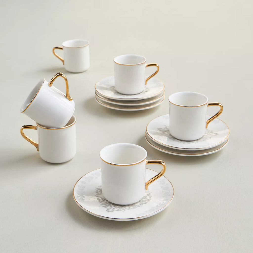 The Baroque Espresso Cups & Plates Set of 6