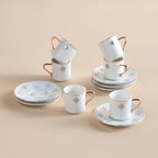 The Lotus Espresso Cups & Plates Set of 6