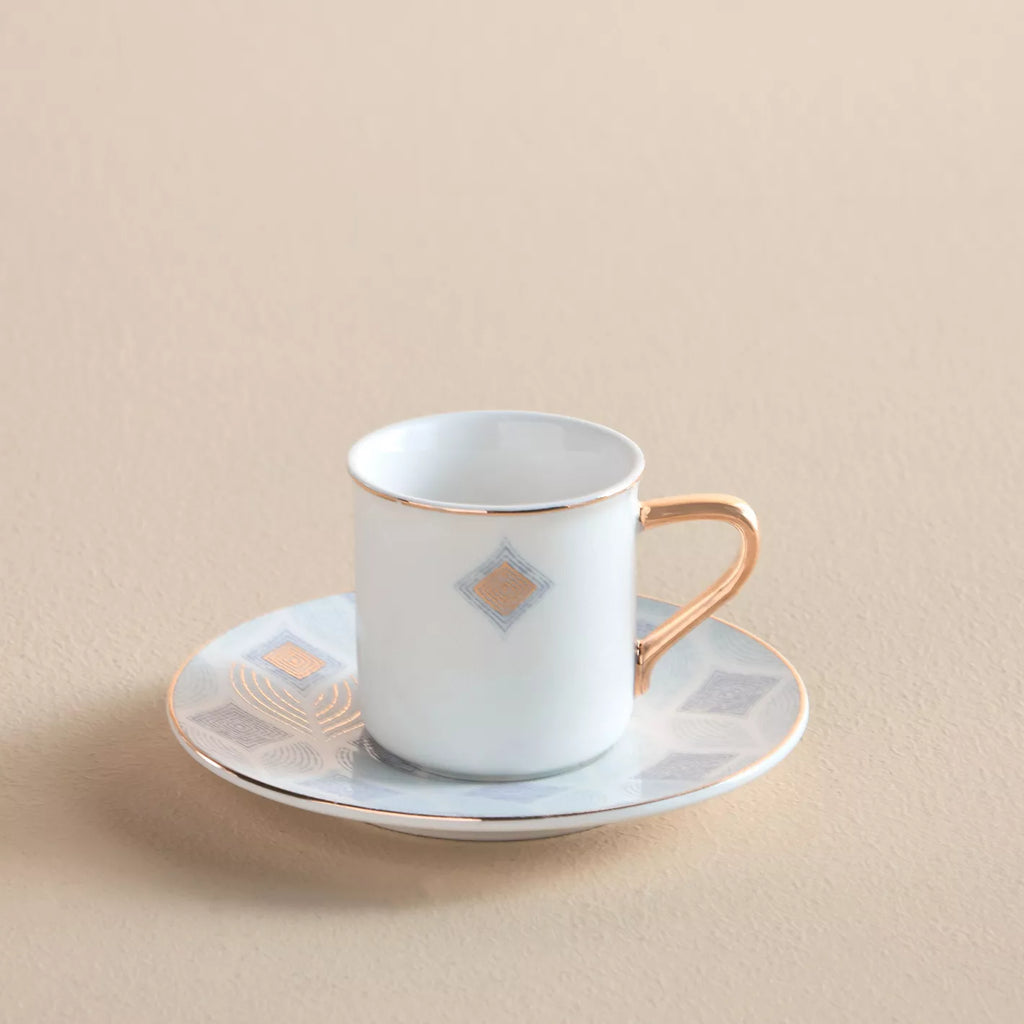 The Lotus Espresso Cups & Plates Set of 6