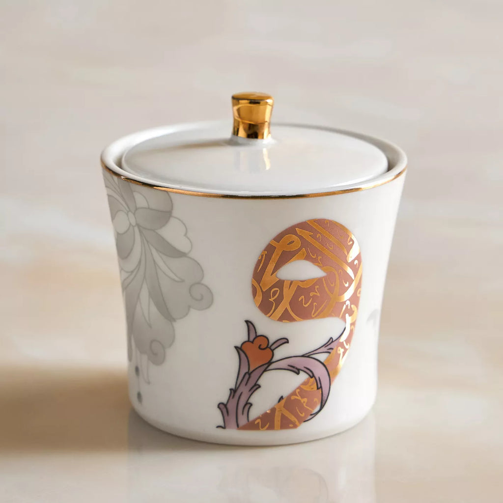 وعاء السكر الخزفي الخطي