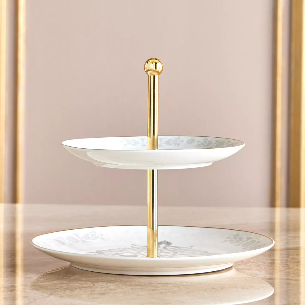 حامل تقديم باروكي مكون من طبقتين 25 سم