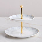 حامل تقديم لوتس ذو طبقتين 25 سم