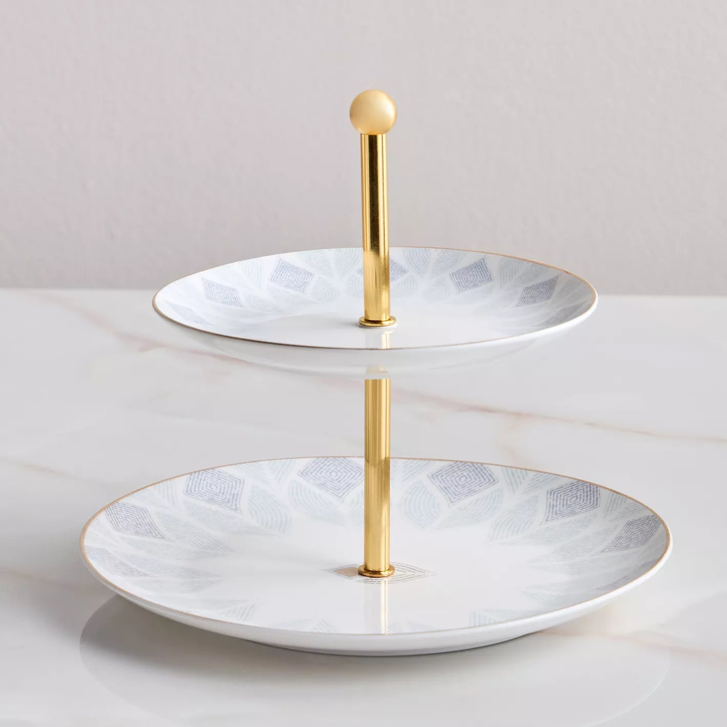 حامل تقديم لوتس ذو طبقتين 25 سم