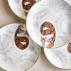 مجموعة أطباق عشاء الخط العربي مقاس 25 سم، مكونة من 4 قطع