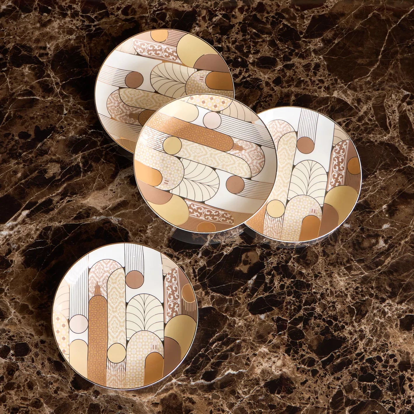 مجموعة أطباق عشاء المآذن مقاس 25 سم، مكونة من 4 قطع