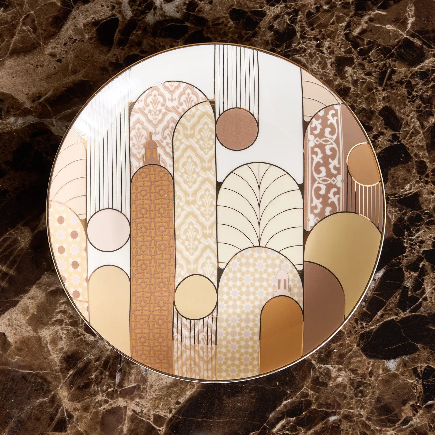 مجموعة أطباق عشاء المآذن مقاس 25 سم، مكونة من 4 قطع