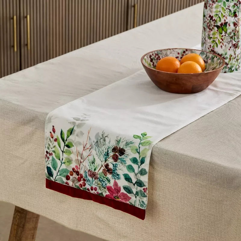 مفرش طاولة بورغندي 90×300 سم