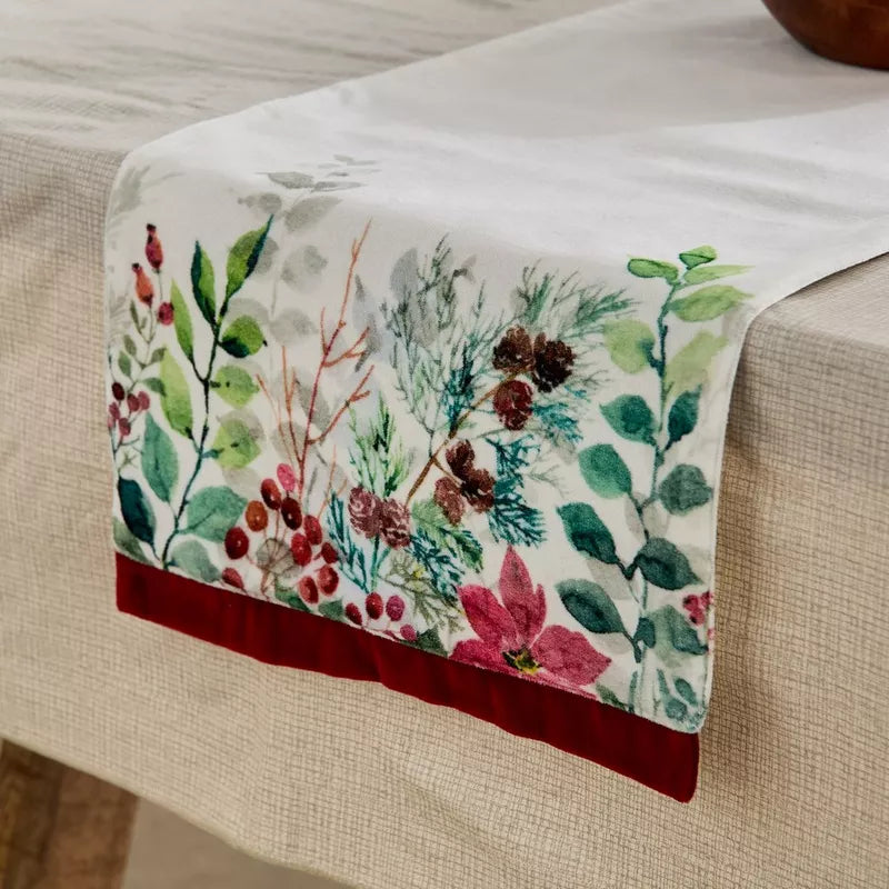 مفرش طاولة بورغندي 90×300 سم