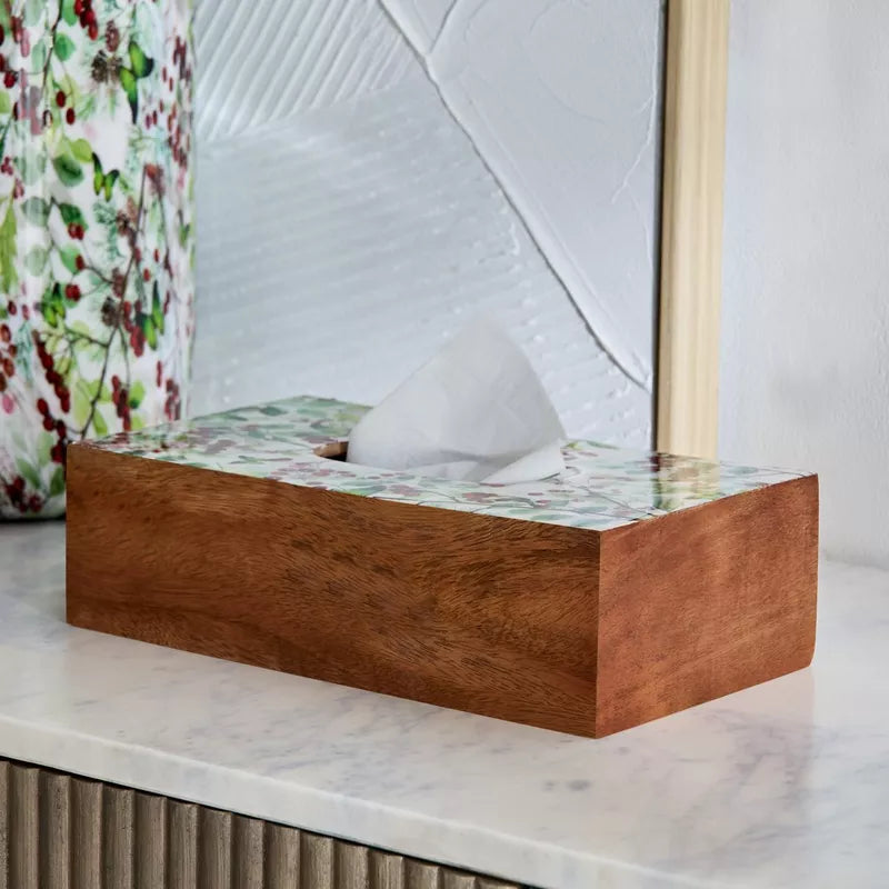 علبة مناديل مستطيلة من ميتاليكو باللون الذهبي