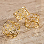 The Geo Gold Napkin Rings Set of 4