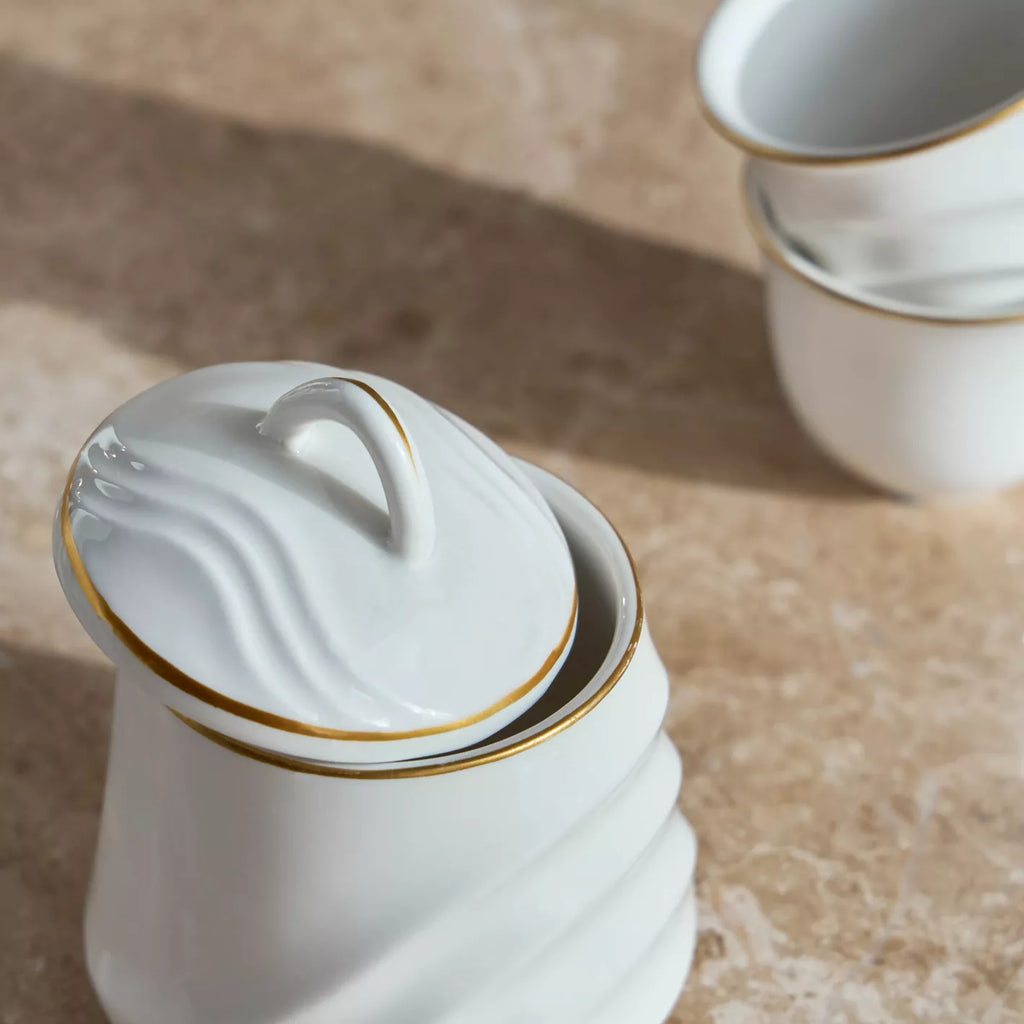 طقم فناجين قهوة وشاي عربية من البورسلين، 38 قطعة، من ذا ديونز