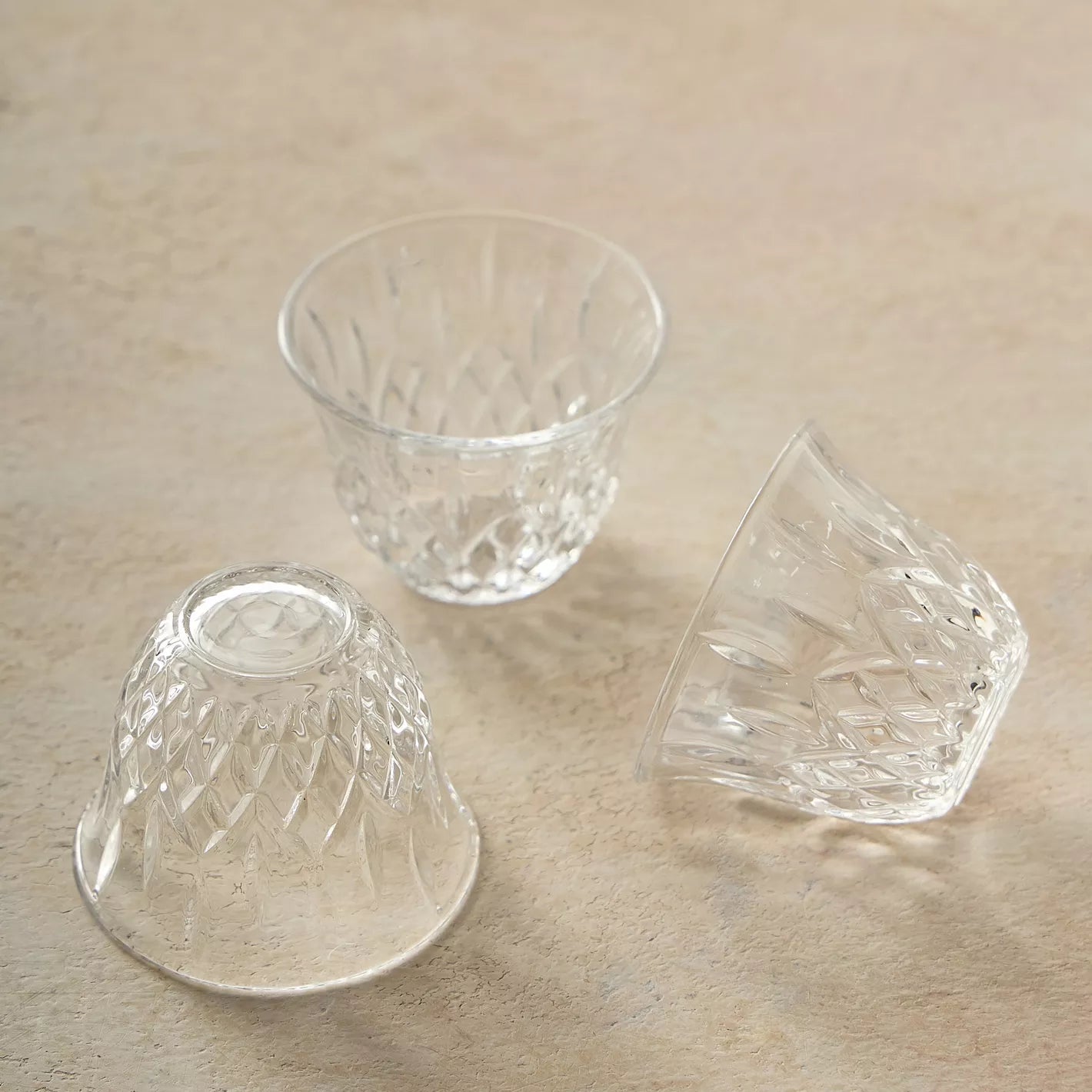 طقم فناجين قهوة عربية من زجاج كريستالين، 6 قطع