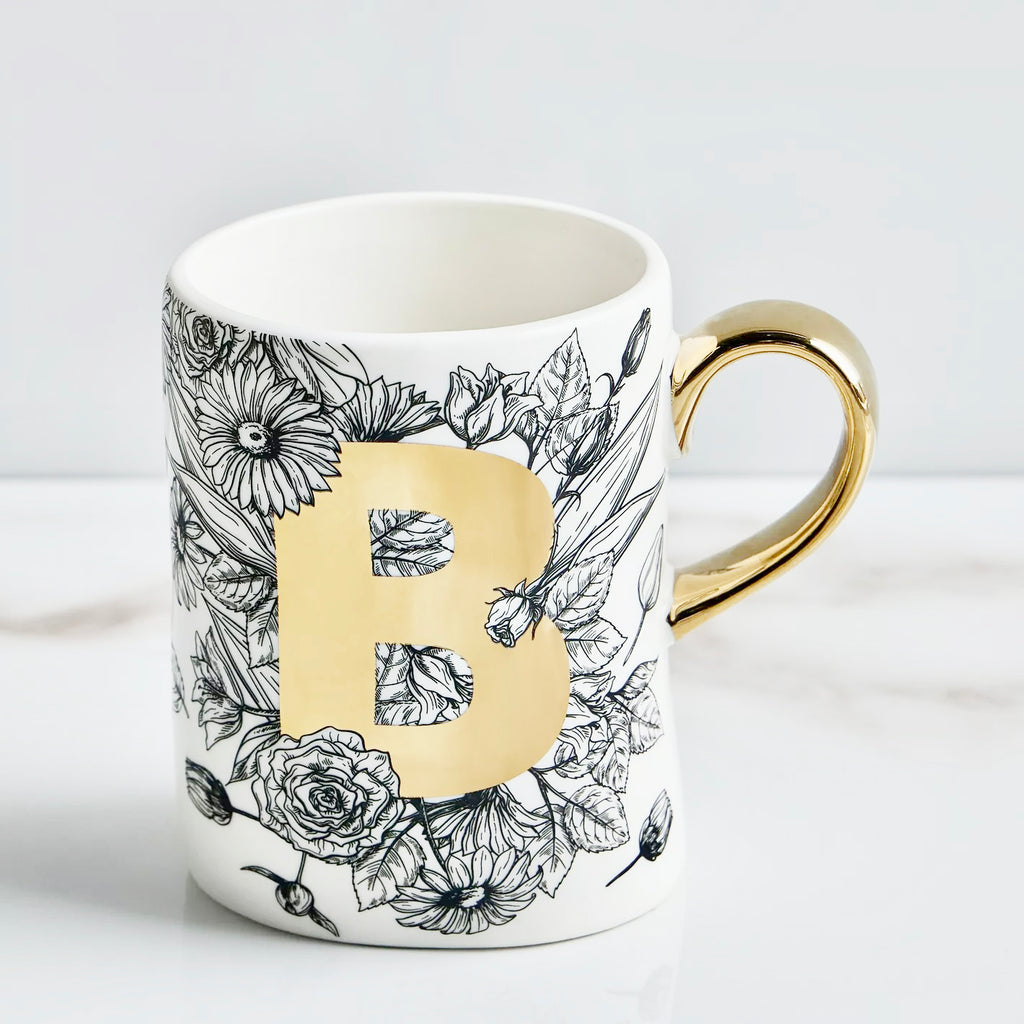 The Flora "B" Porcelain Mug