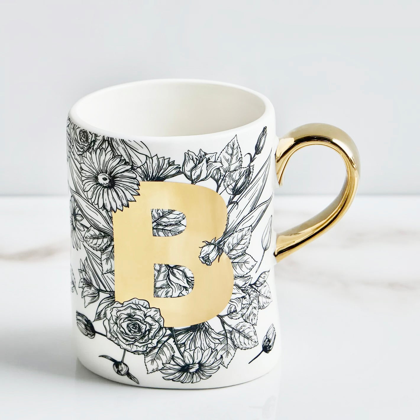 The Flora "B" Porcelain Mug