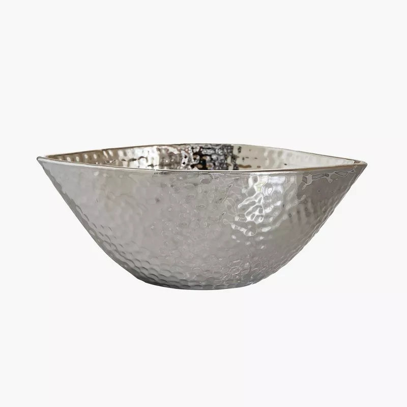 The Hammered Serving Bowl in Silver 21 cm