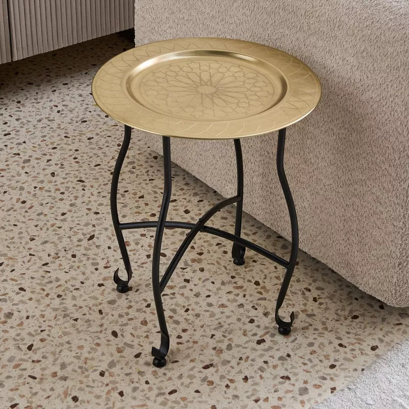 The Mandala Table Tray in Gold & Black