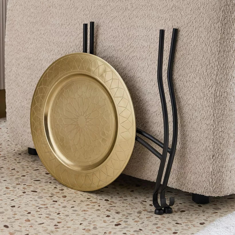 The Mandala Table Tray in Gold & Black
