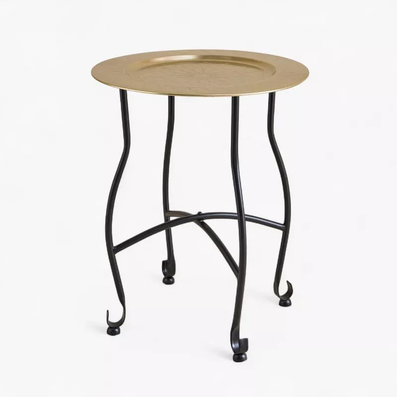 The Mandala Table Tray in Gold & Black