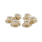 مجموعة أكواب وأطباق الإسبريسو الباروكية من 6 قطع