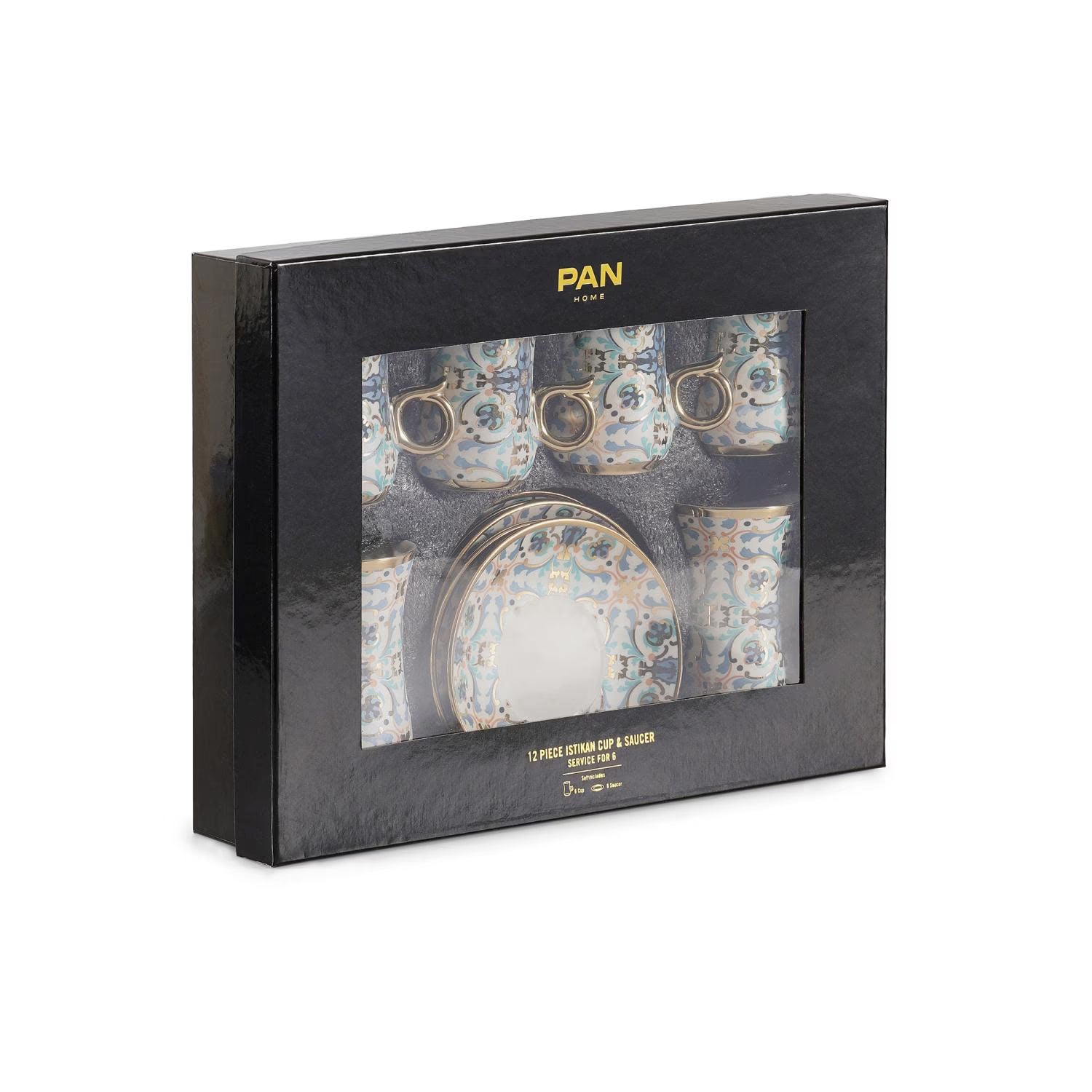 مجموعة أكواب وأطباق الإسبريسو الباروكية من 6 قطع