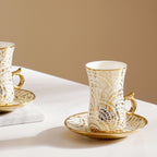 مجموعة أكواب وأطباق الإسبريسو الباروكية من 6 قطع