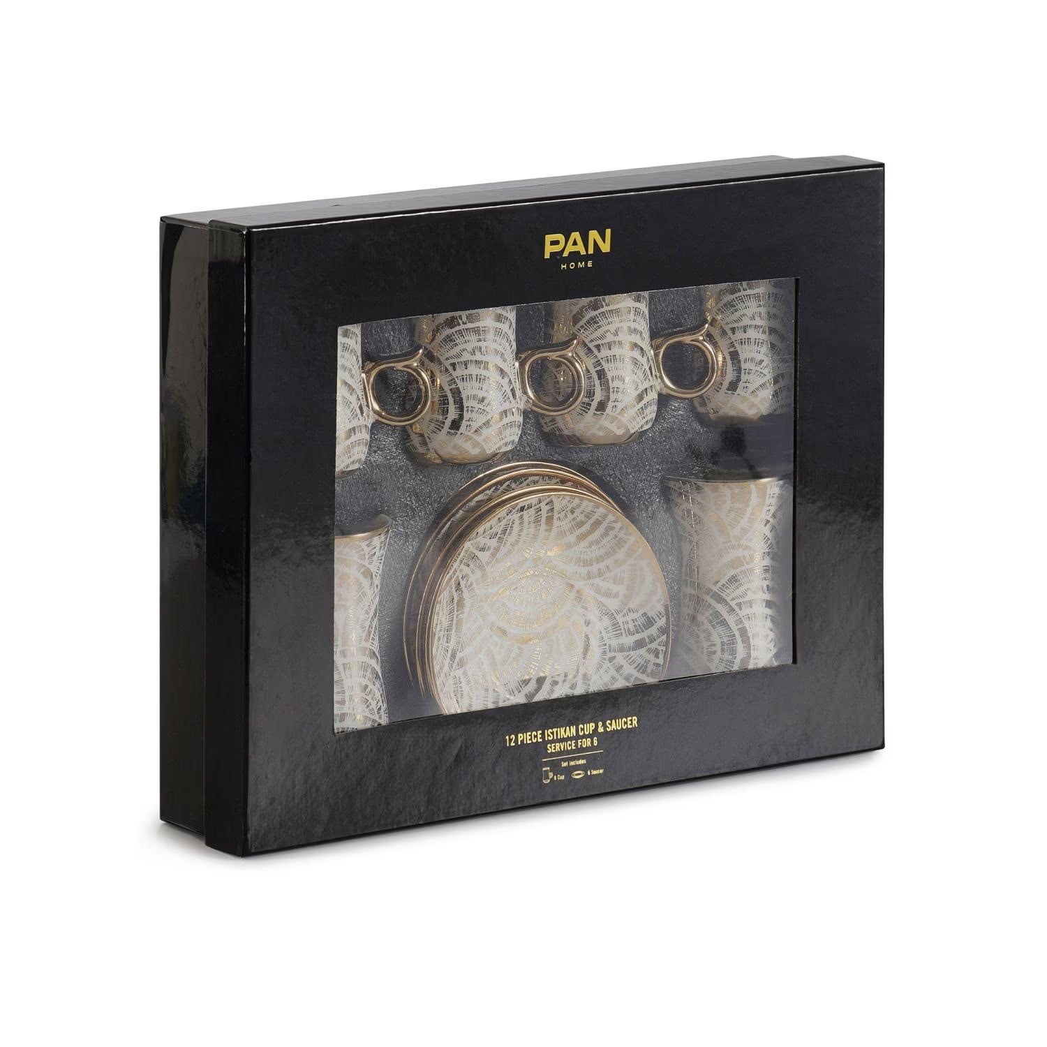 مجموعة أكواب وأطباق الإسبريسو الباروكية من 6 قطع