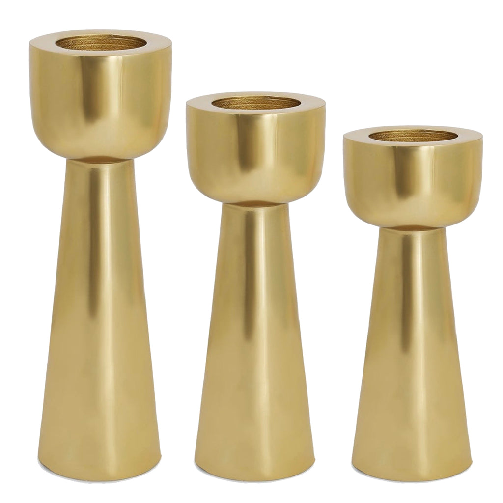 The Alum Set of 3 Candleholders