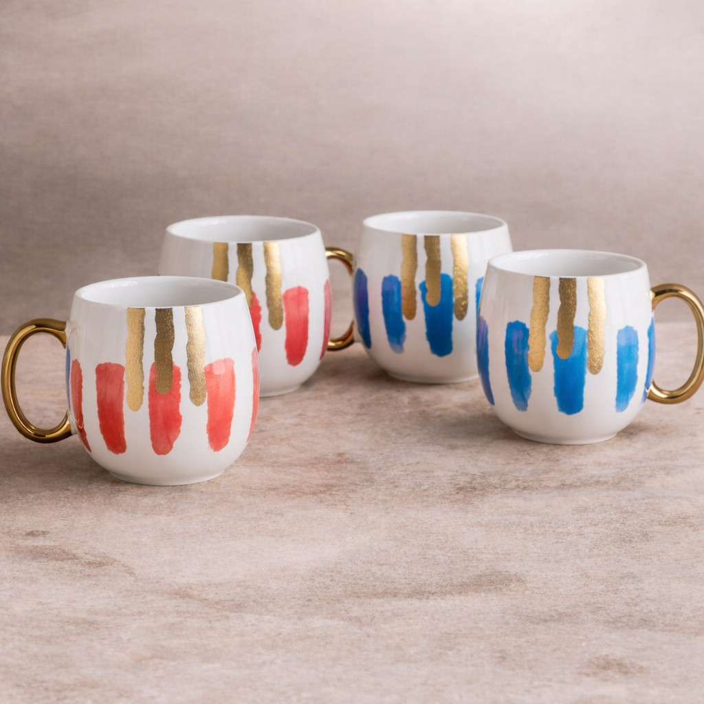 The Arty Porcelain Mug Set of 4