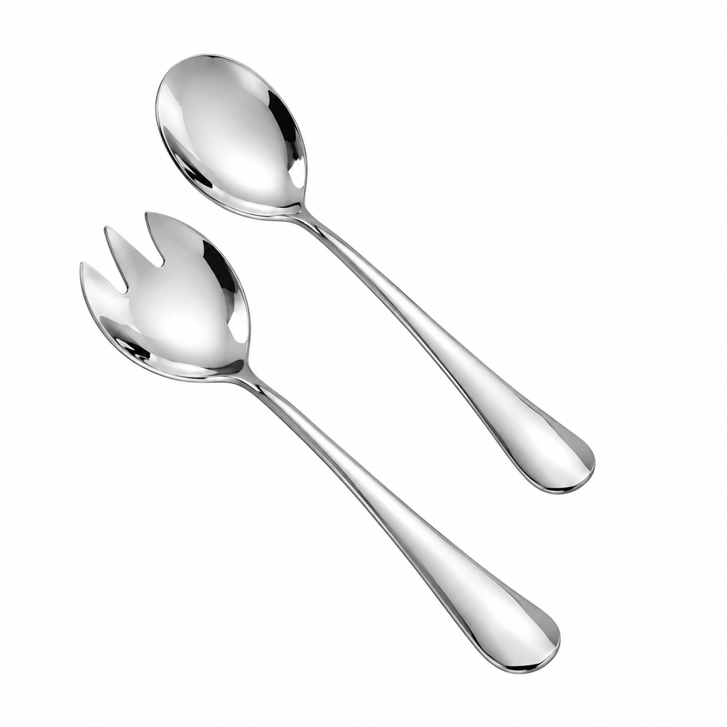 The Salad Serving Set in Shiny Silver