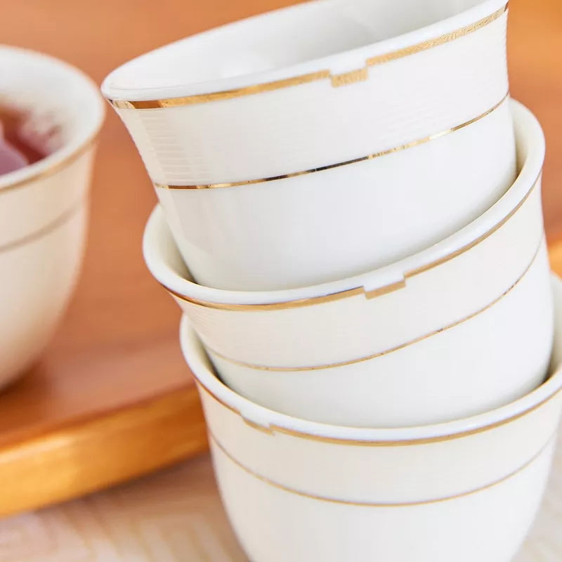 مجموعة فناجين قهوة عربية بورسلين من ذا لاينز، 6 قطع