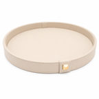 The Aurea Leather Tray in Beige