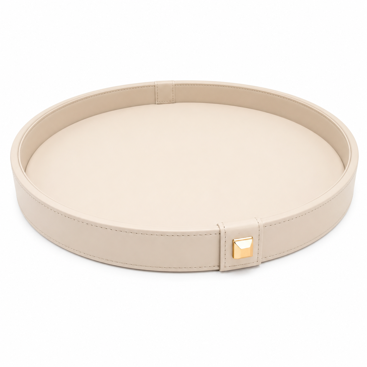 The Aurea Leather Tray in Beige