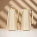 The Chic Vacuum Flask Set, 1L, Beige & Gold