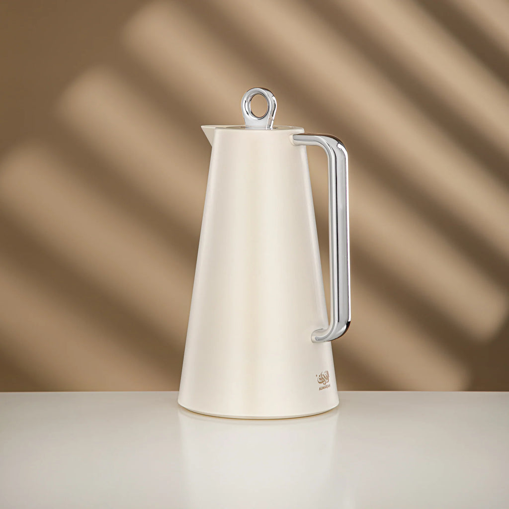 مجموعة قوارير مفرغة من ذا لاينز، 0.7 لتر + 1 لتر، بلاستيك وزجاج، أبيض وفضي