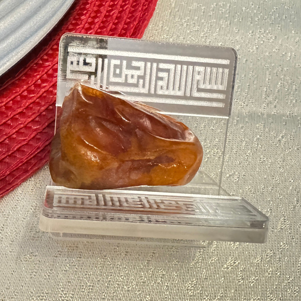 حامل التمر الأكريليكي باللون الفضي