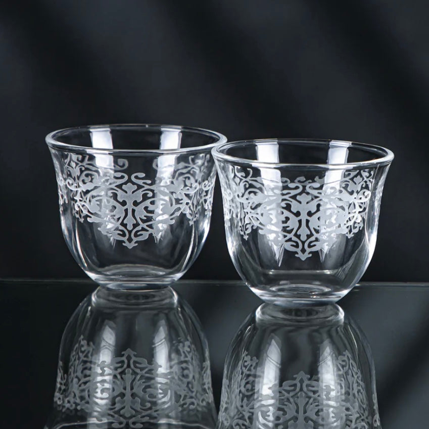 The Baroque Glass Arabic Coffee Cups Set of 6