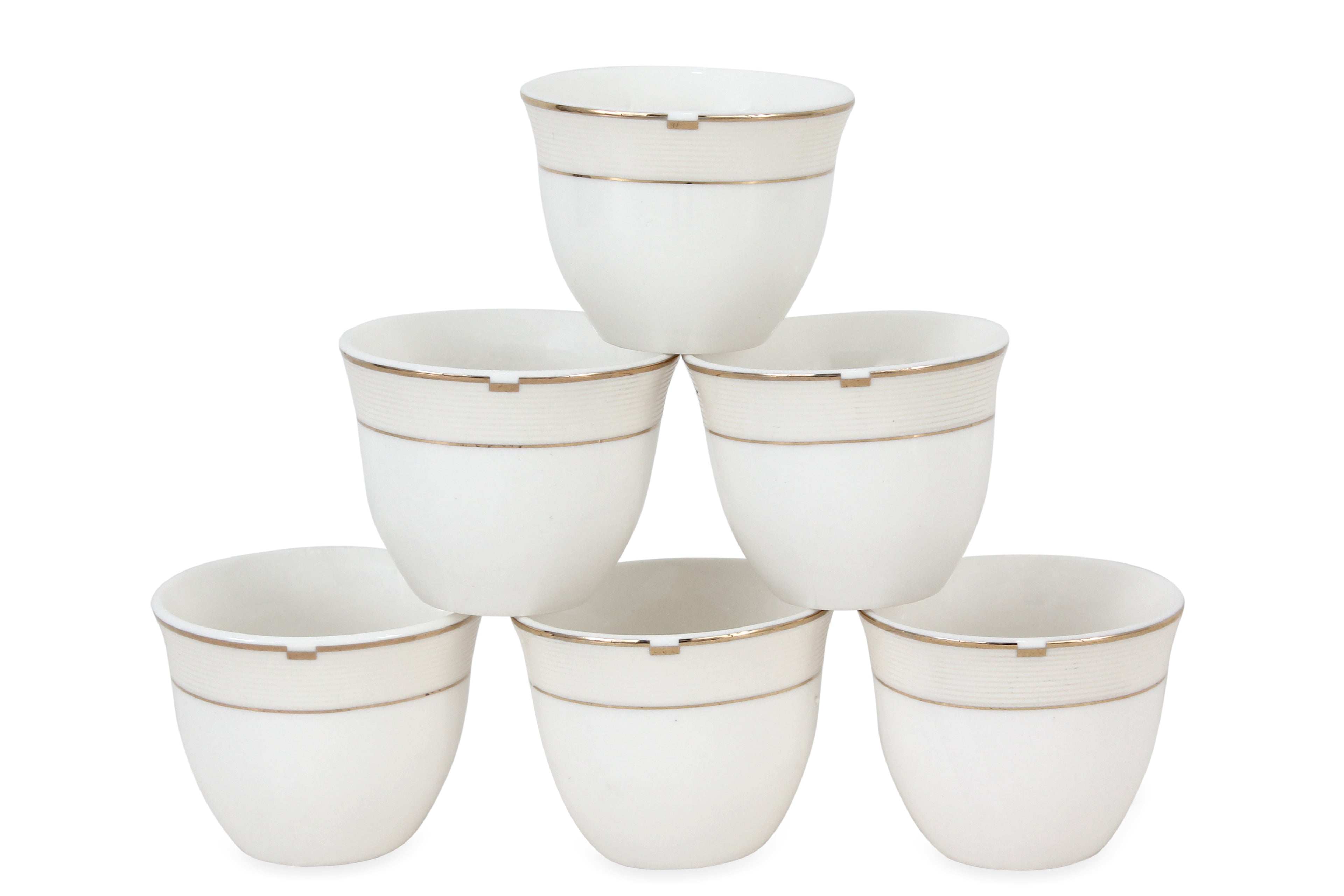 مجموعة فناجين قهوة عربية بورسلين من ذا لاينز، 6 قطع