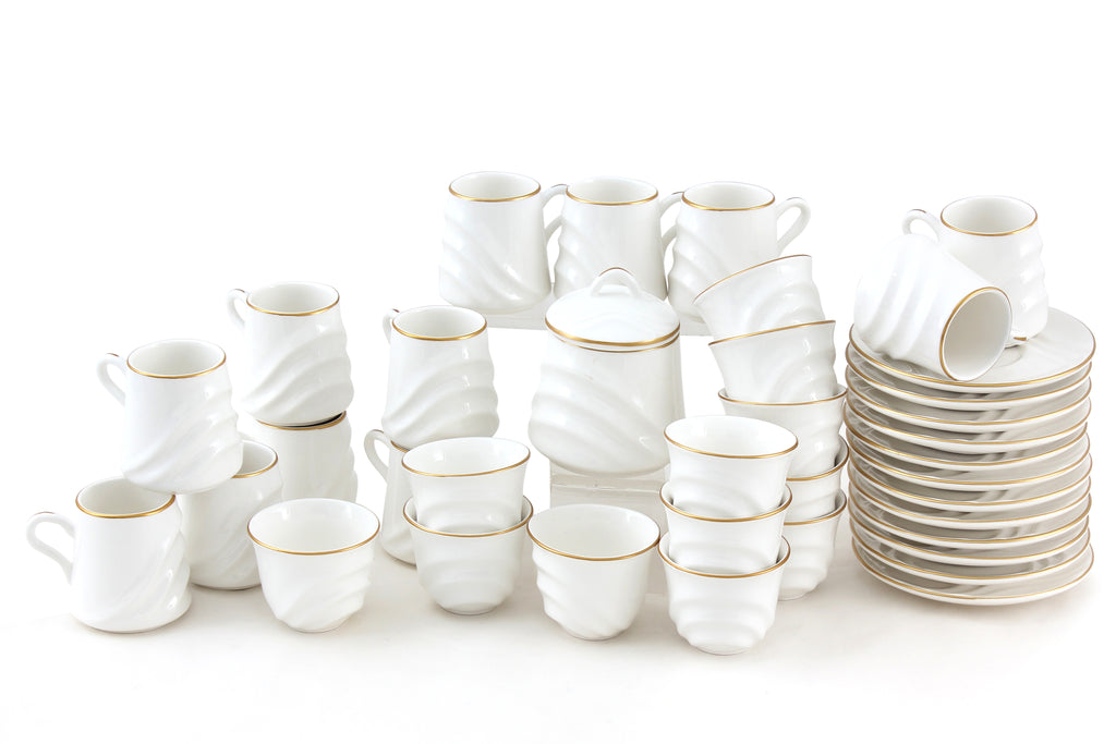 طقم فناجين قهوة وشاي عربية من البورسلين، 38 قطعة، من ذا ديونز