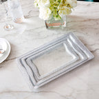 The Opal Acrylic Set of 3 Trays in Silver