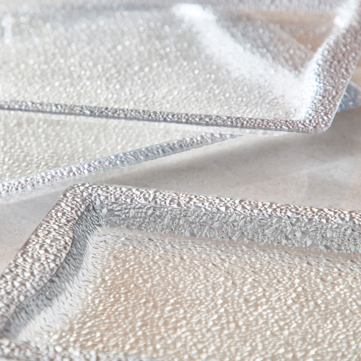 The Opal Acrylic Set of 3 Trays in Silver