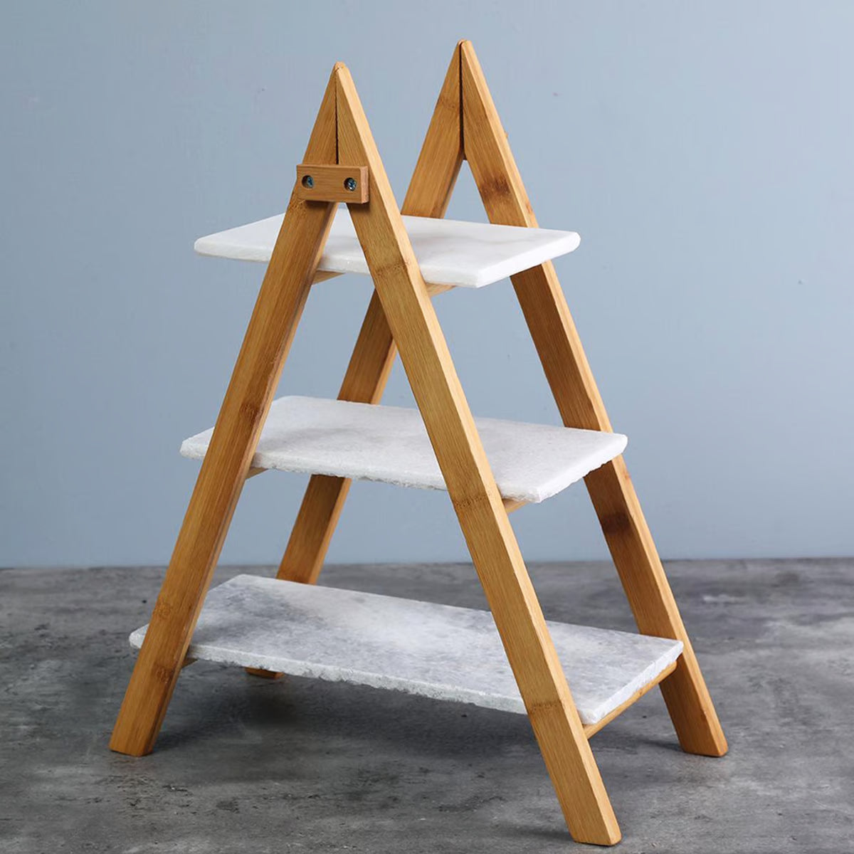 The Bamboo Marble 3-Tier Serving Stand