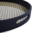 صينية الروطان باللونين الأسود والبيج 40 سم