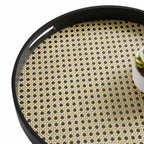 صينية الروطان باللونين الأسود والبيج 40 سم