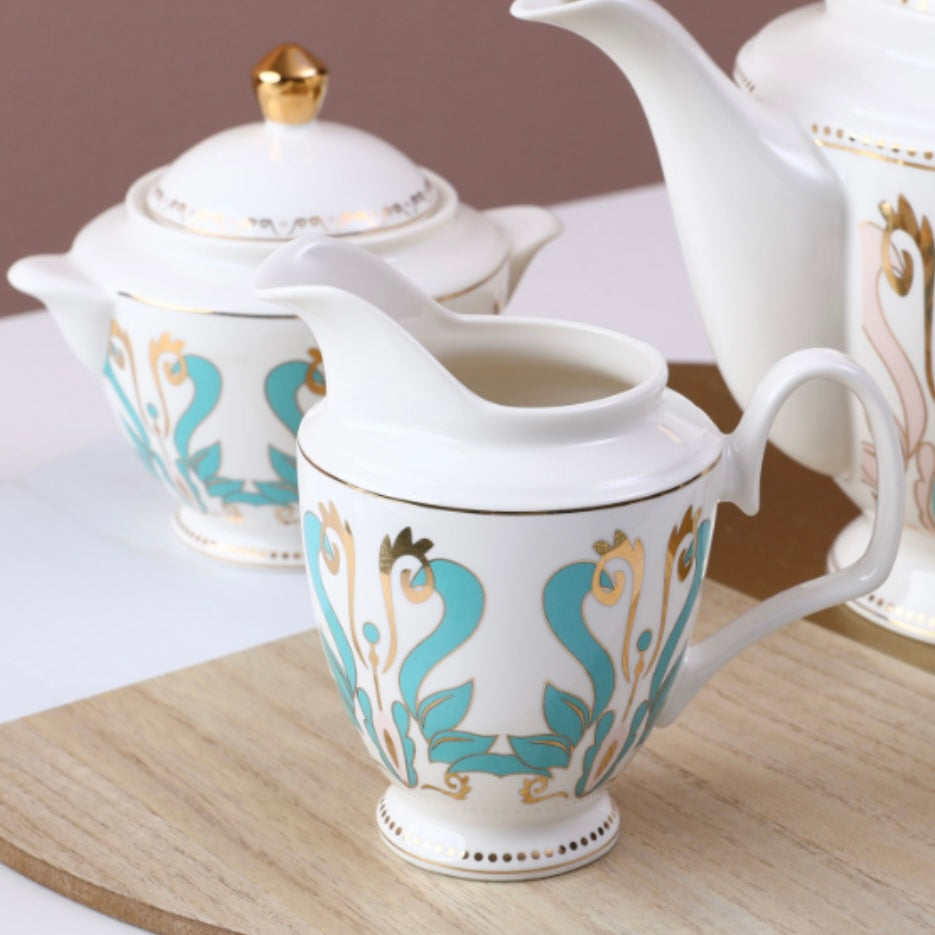 وعاء حليب بورسلين البلوز